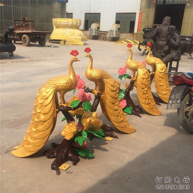 戶外孔雀擺放批發，景觀雕塑，銅孔雀雕塑生產商