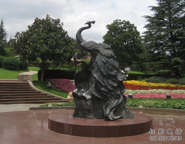 孔雀雕塑定制，地標雕塑，銅孔雀雕塑生產商