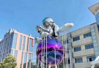 地球雕塑指用，景觀雕塑，不銹鋼地球天使雕塑點(diǎn)擊