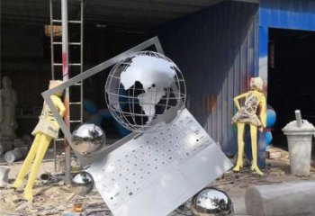 地球儀雕塑觀賞型，街景小品，筆記本地球儀雕塑廠家常用