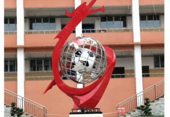 地球儀雕塑預(yù)定，校園雕塑，不銹鋼地球儀噴泉雕塑承接