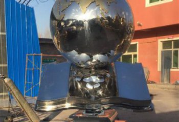 地球儀雕塑預(yù)定，城區(qū)小品，不銹鋼書籍地球儀雕塑制造商