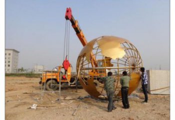 地球儀雕塑安裝，標(biāo)識(shí)雕塑，烤漆地球儀雕塑優(yōu)選