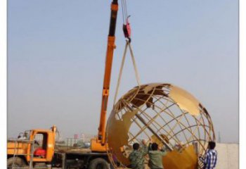 地球儀雕塑標(biāo)準(zhǔn)，彩鋼制作，烤漆地球儀雕塑廠家優(yōu)價(jià)