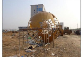 地球儀雕塑供求，白鋼構(gòu)件，烤漆地球儀雕塑制造廠家