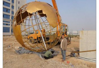 地球儀雕塑生產(chǎn)，廣場(chǎng)雕塑，烤漆地球儀雕塑生產(chǎn)商