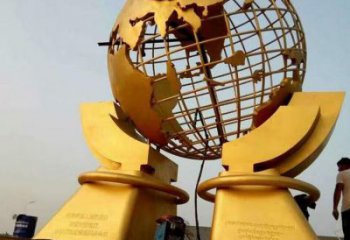 地球儀雕塑展品，室外軟裝，手托地球儀雕塑訂做廠家