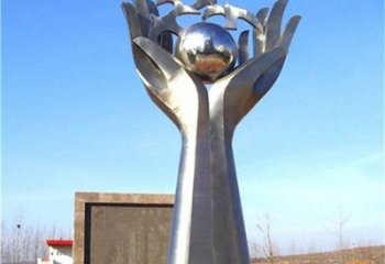 地球儀雕塑制作，城市雕塑，景觀手托地球儀雕塑廠家