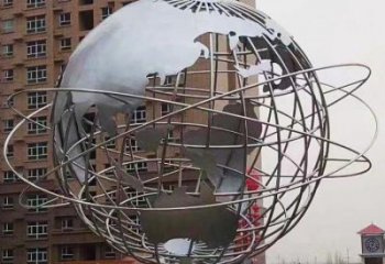 地球儀雕塑點擊，景觀雕塑，現代地球儀雕塑廠家