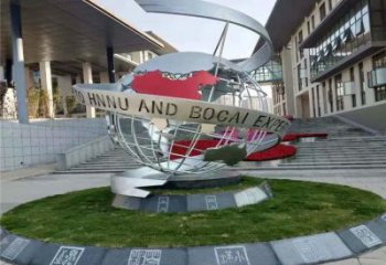 地球儀雕塑觀賞型，公園小品，現代地球儀雕塑生產商