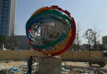 地球儀雕塑選用，多彩藝術(shù)，鏤空現(xiàn)代地球儀雕塑展品