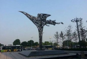 景觀鳳凰雕塑訂做，街景小品，戶外抽象鳳凰雕塑制作廠家