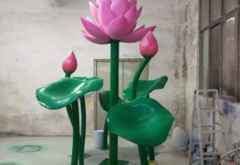 荷花雕塑觀賞型，露天雕塑，不銹鋼荷花雕塑訂做