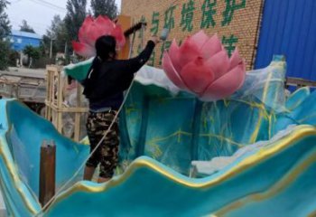 景觀荷花雕塑制造，歐式風格，仿真荷花雕塑廠家定價