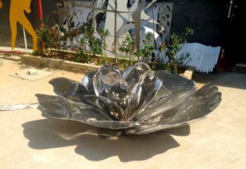 地產(chǎn)荷花雕塑定做，城區(qū)小品，景觀鏡面荷花雕塑定價(jià)