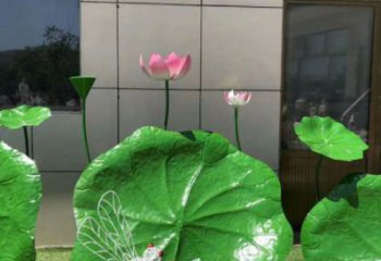 仿真荷葉雕塑廠家，植物美陳雕塑，景觀藝術建筑
