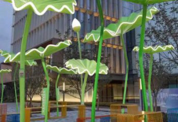 荷葉雕塑常用，鋼管組合，仿真荷葉雕塑廠家定價