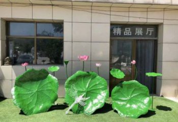 荷葉雕塑通用，陸地擺件，各類仿真荷葉雕塑點擊