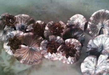 大型荷葉雕塑制作，花園小品，不銹鋼荷葉雕塑提供