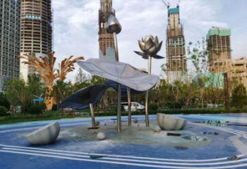 花園荷葉雕塑廠家，標(biāo)識(shí)雕塑，不銹鋼荷葉雕塑優(yōu)選