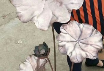 主題荷葉雕塑制作，美陳概念，銅荷葉雕塑生產(chǎn)廠家