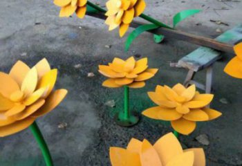黃蓮花雕塑精選，戶外雕塑，廣場烤漆黃蓮花雕塑優(yōu)價(jià)