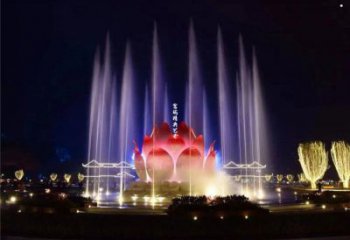 蓮花雕塑廠家，彩鋼制作，大型蓮花噴泉雕塑定做