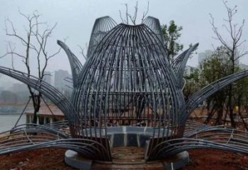 鏤空蓮花雕塑精選，小區雕塑，廣場燈光蓮花雕塑定做