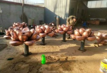 水蓮花雕塑選用，陸地擺件，水蓮花銅雕塑供給