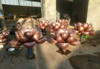 水蓮花雕塑觀賞型，戶外擺放，藝術水蓮花銅雕塑定制