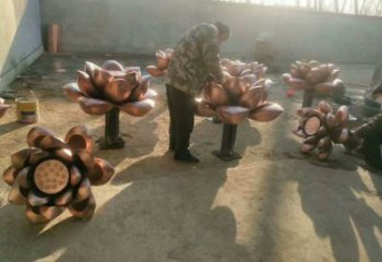 水蓮花銅雕塑承接，美陳雕塑，景觀水蓮花銅雕塑優價