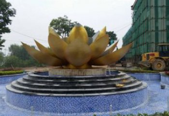 蓮花雕塑供需，小區雕塑，銅蓮花雕塑制造廠家