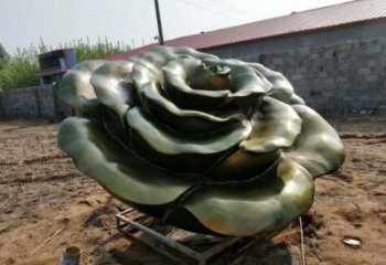 玫瑰花雕塑優(yōu)價(jià)，小區(qū)擺件，玻璃鋼玫瑰花雕塑廠家精選