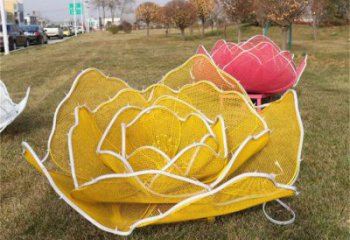 玫瑰花雕塑選用，彩鋼制作，燈光鏤空玫瑰花雕塑制造商