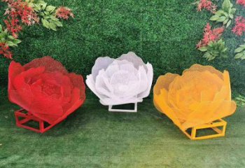 玫瑰花雕塑制作廠家，公園小品，鏤空玫瑰花雕塑訂做