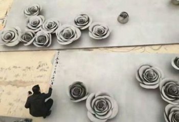 制造月季花雕塑精選，室外雕塑，不銹鋼月季花雕塑制作廠家