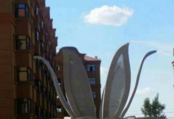 燈光花朵雕塑供求，白鋼構件，彩色燈光茶花雕塑觀賞型