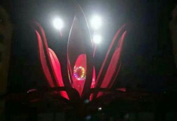 燈光花朵雕塑優價，藝術組合，燈光茶花雕塑生產廠家
