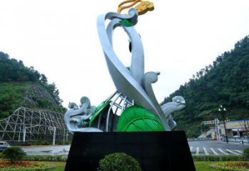 廣場蘭花雕塑供求，露天雕塑，蘭花花朵雕塑標準廠家