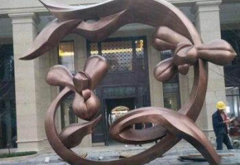 蘭花雕塑工程供應，美陳雕塑，鑄銅蘭花花朵雕塑廠家