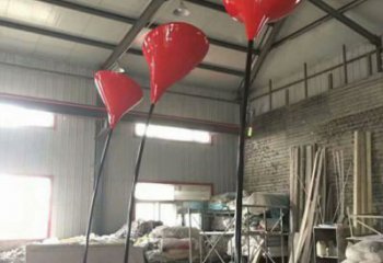 花朵雕塑標準，烤漆工藝，郁金香花朵雕塑廠家