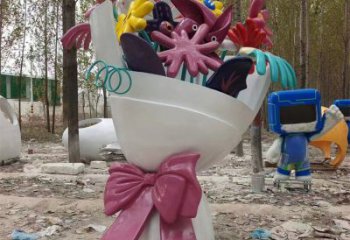 花朵雕塑承接，廣場系列，彩繪郁金香花朵雕塑標準