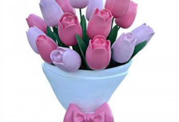 花朵雕塑生產(chǎn)，美陳組合，仿真郁金香花朵雕塑廠家