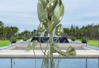 花朵雕塑指用，白鋼構(gòu)件，郁金香花朵雕塑廠家提供