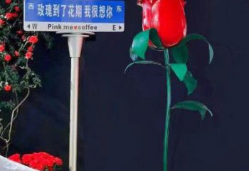 花朵月季雕塑精選，廣場系列，軟裝月季花朵雕塑廠家