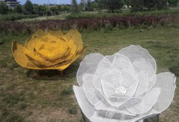 牡丹花雕塑提供，白鋼構件，鏤空牡丹花雕塑生產廠家