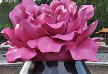 牡丹花雕塑廠家，廣場雕塑，不銹鋼牡丹花雕塑定制