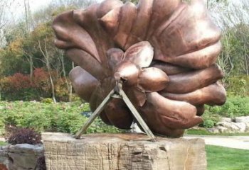 牡丹花雕塑服務(wù)商，景觀雕塑，牡丹花銅雕塑選定