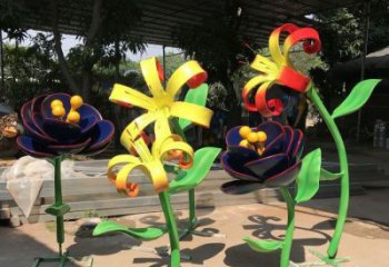 蘭花雕塑供求，露天雕塑，不銹鋼蘭花雕塑制作廠家
