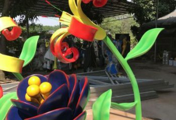 蘭花雕塑制造商，小區(qū)擺件，不銹鋼蘭花雕塑提供廠家